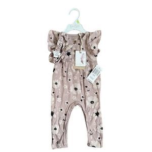 New Jessica Simpson Baby romper w/ headband 3/6 months girl
